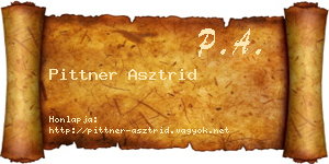 Pittner Asztrid névjegykártya